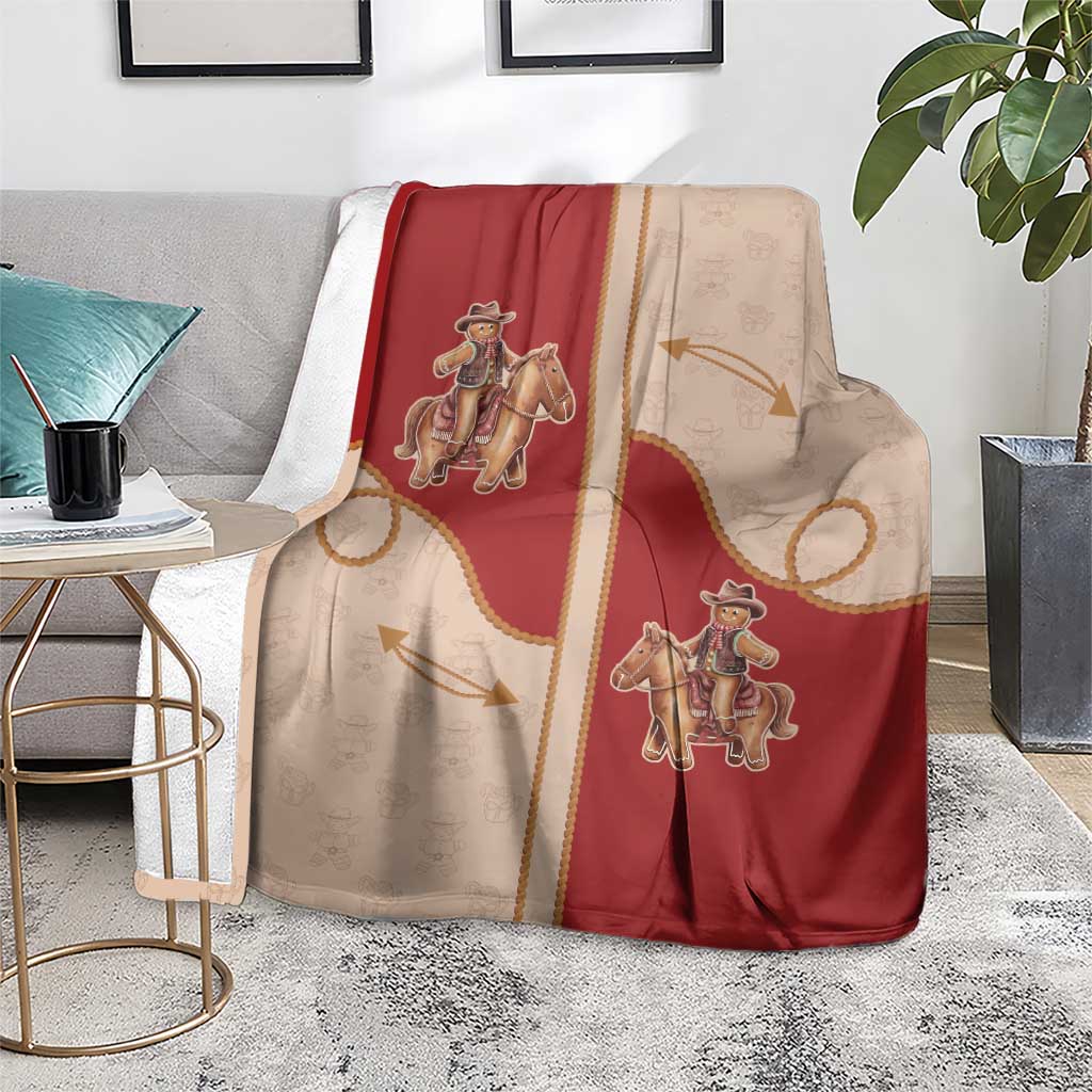 Western Yoke Blanket Gingerbread Howdy Christmas - Wonder Print Shop