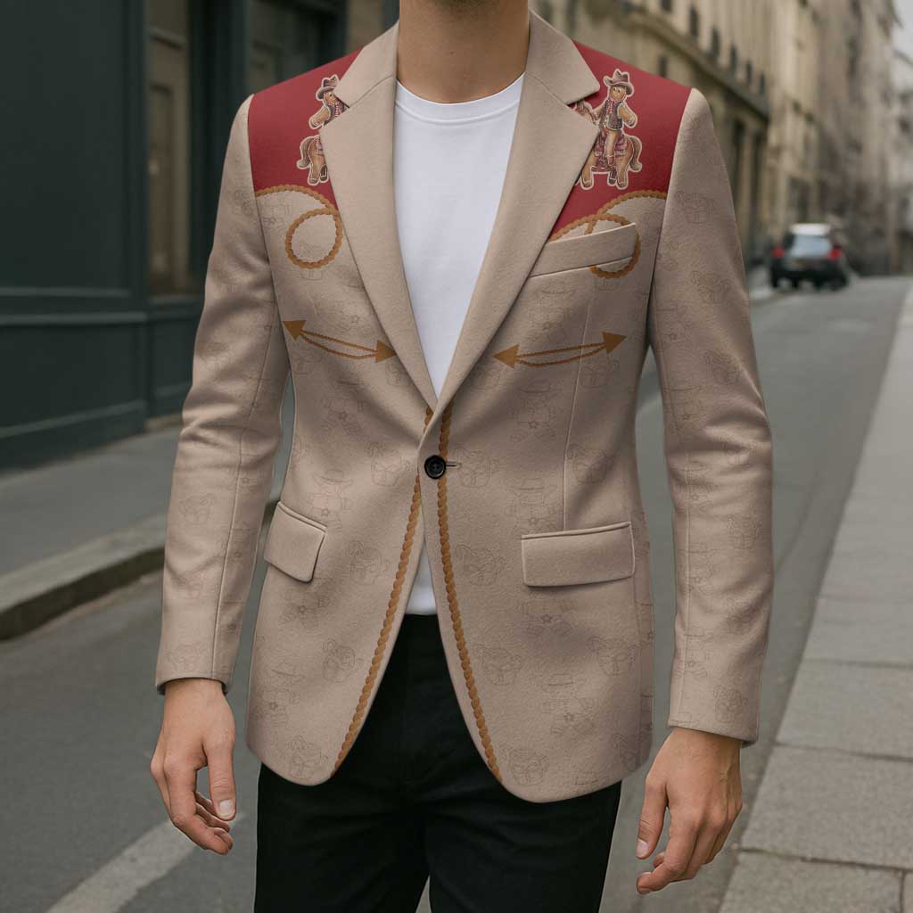 Western Yoke Blazer Gingerbread Howdy Christmas - Wonder Print Shop