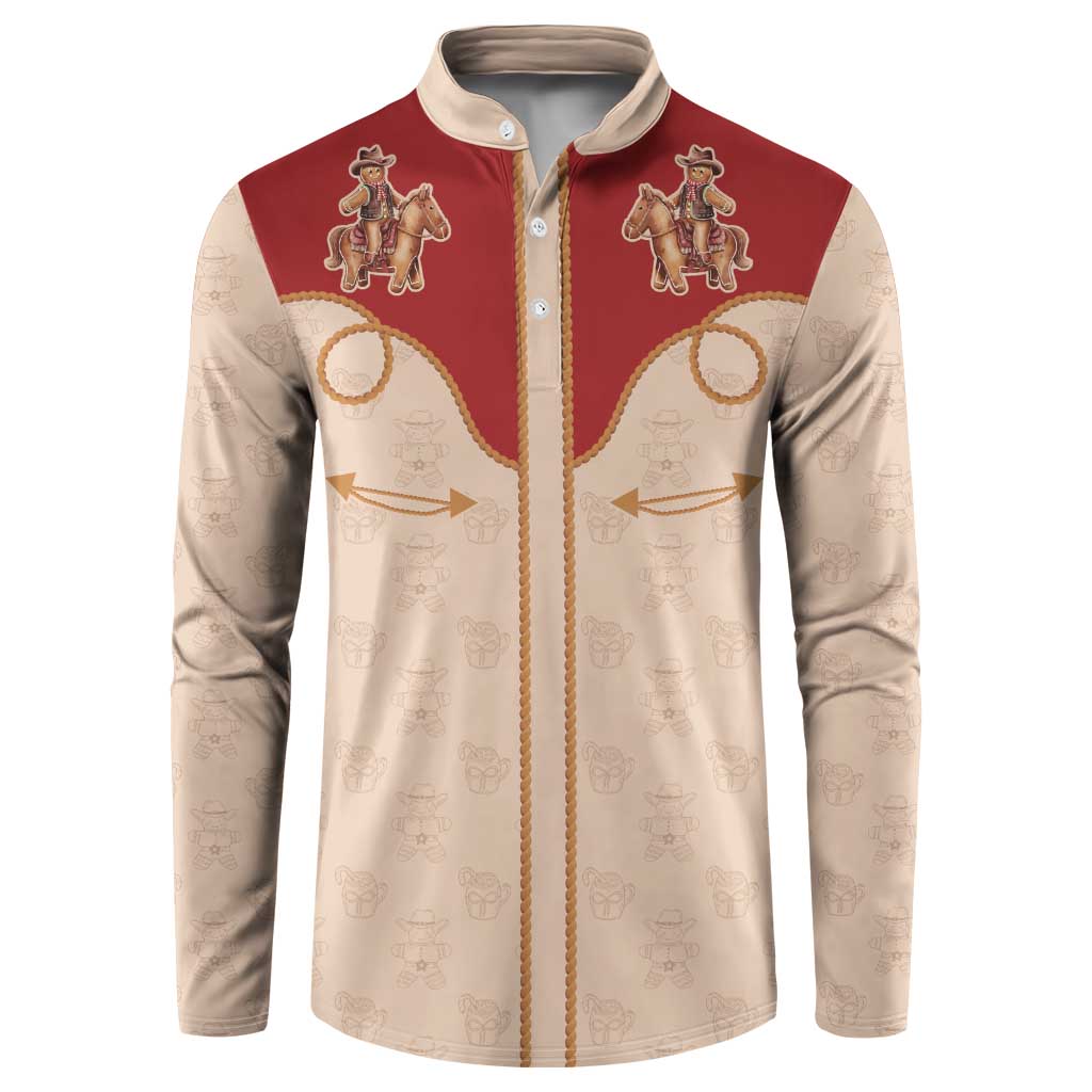 Western Yoke Button Sweatshirt Gingerbread Howdy Christmas - Wonder Print Shop