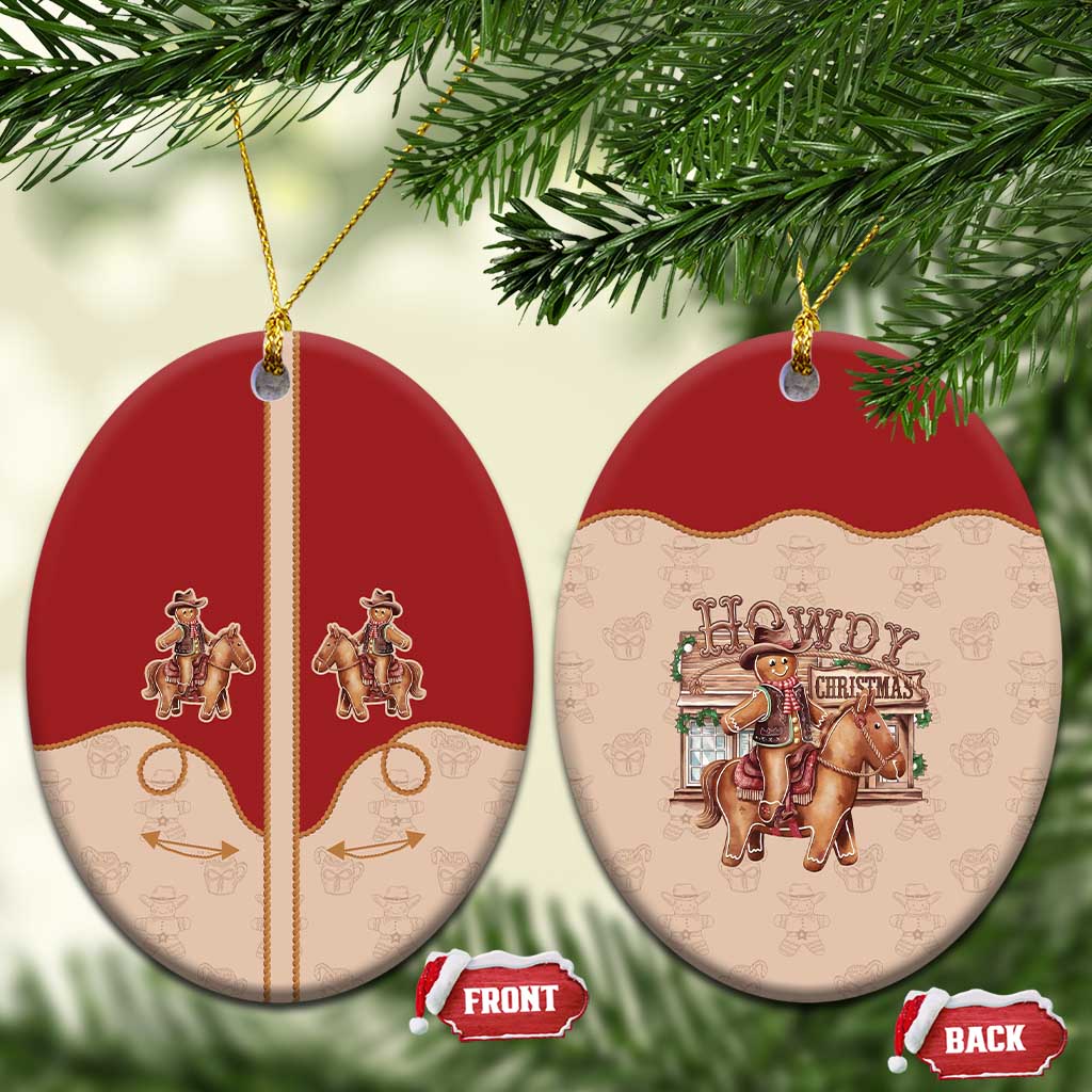Western Yoke Ceramic Ornament Gingerbread Howdy Christmas - Wonder Print Shop