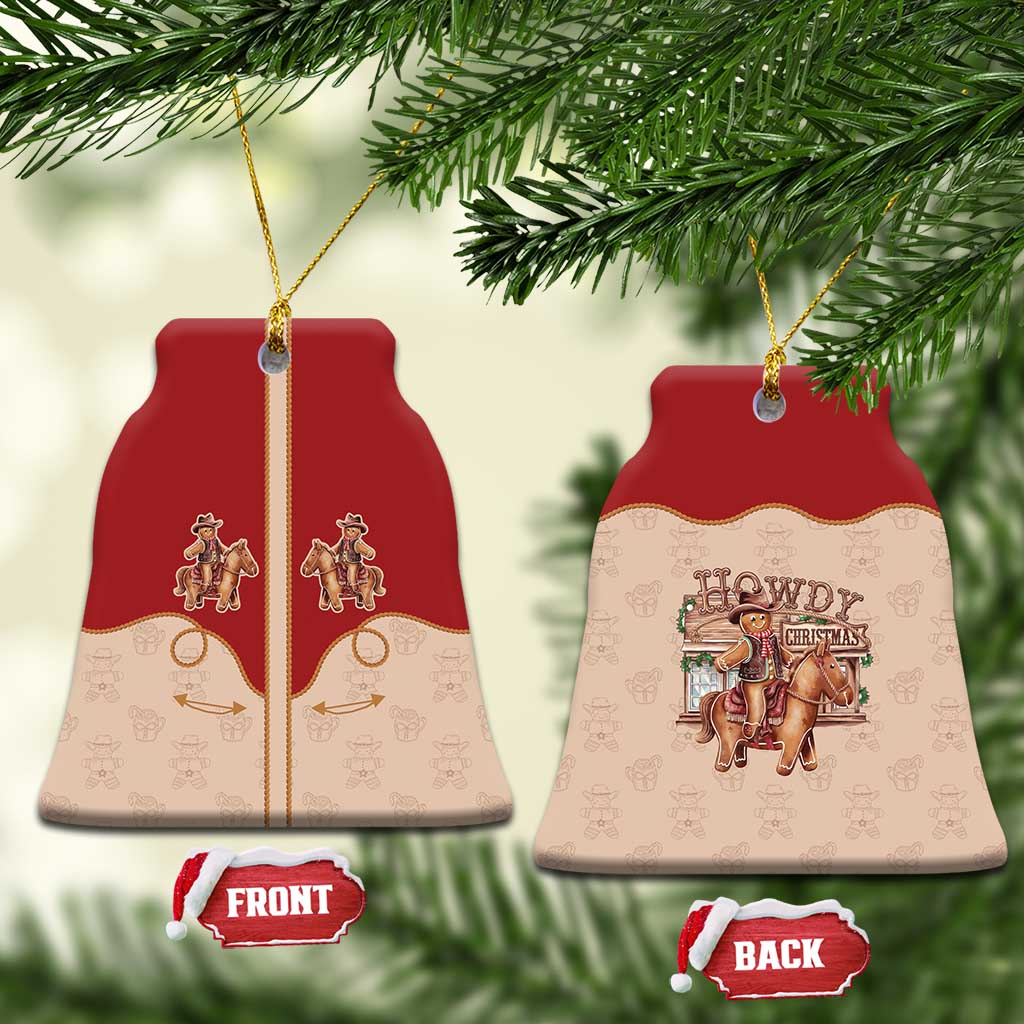 Western Yoke Ceramic Ornament Gingerbread Howdy Christmas - Wonder Print Shop