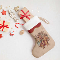 Western Yoke Christmas Stocking Gingerbread Howdy Christmas - Wonder Print Shop