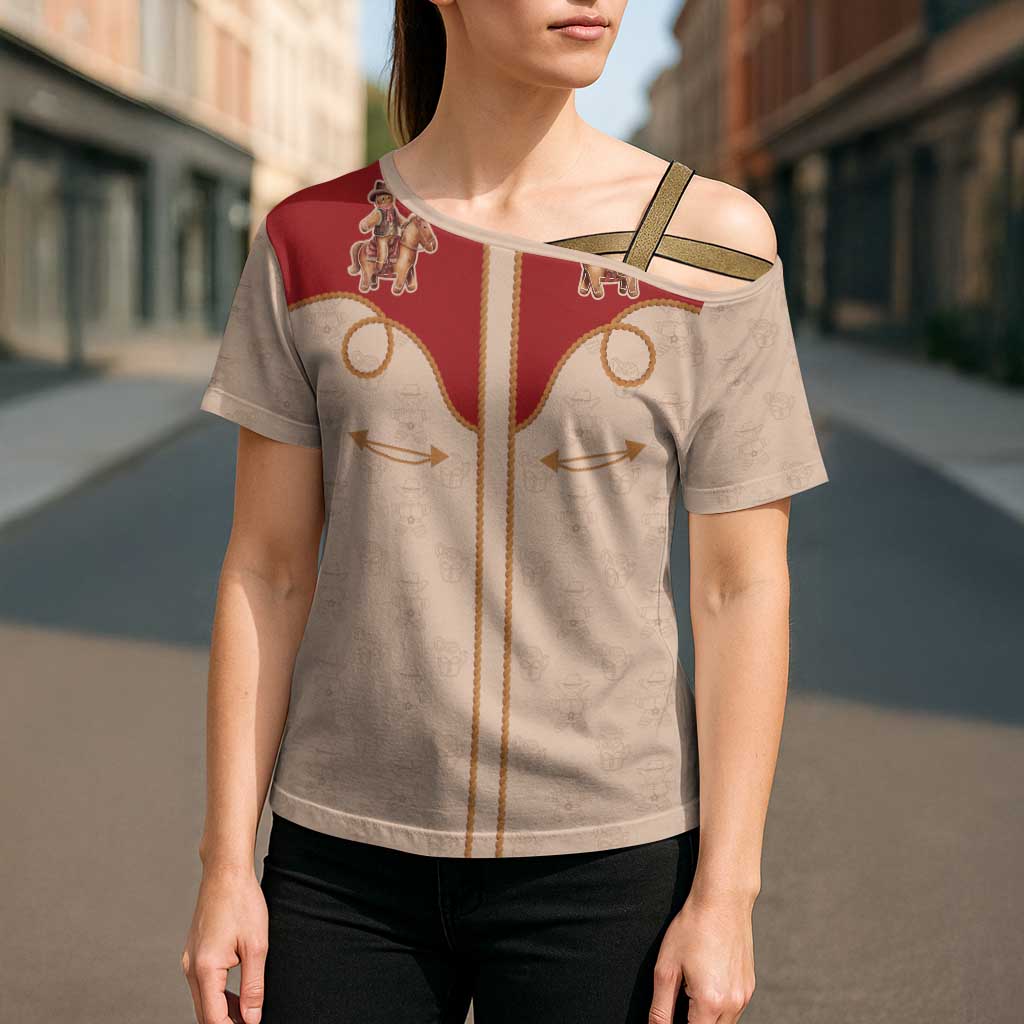 Western Yoke Cross Shoulder Shirt Gingerbread Howdy Christmas - Wonder Print Shop