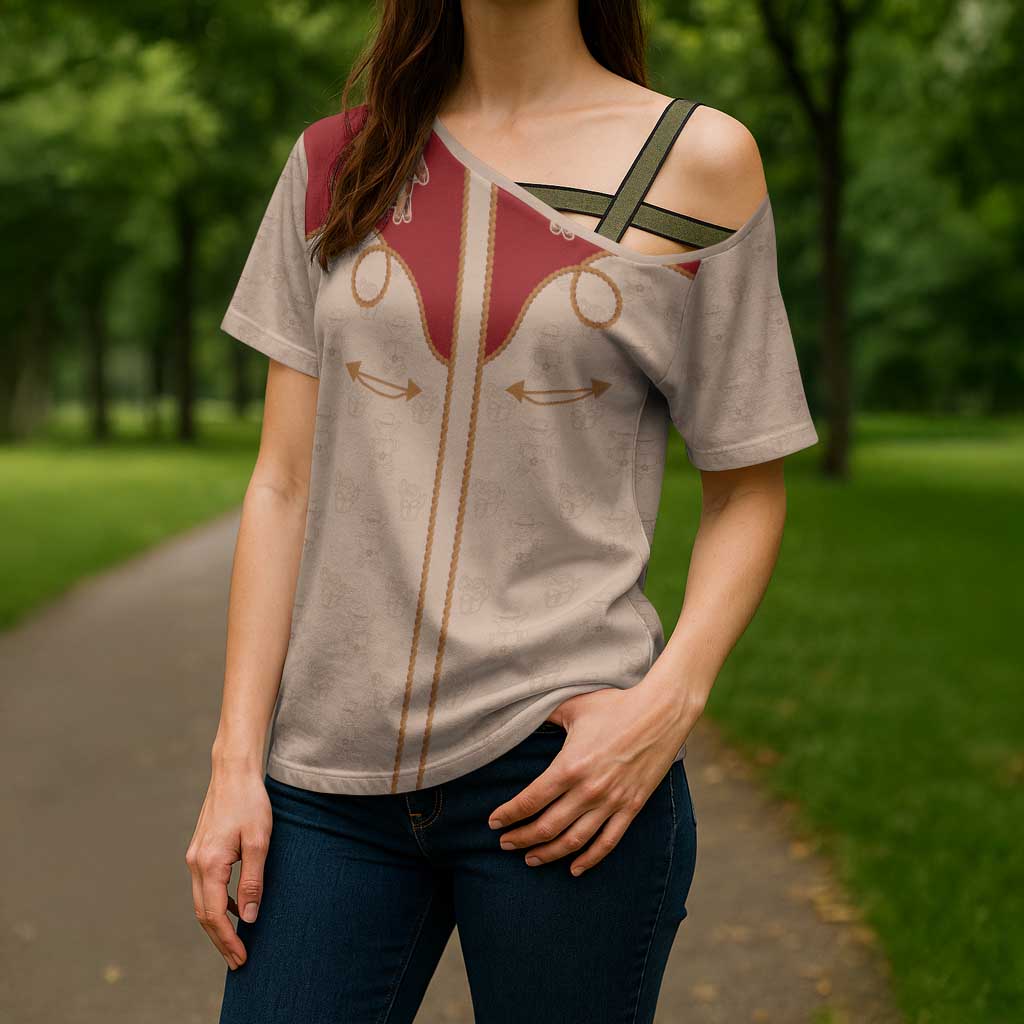 Western Yoke Cross Shoulder Shirt Gingerbread Howdy Christmas - Wonder Print Shop