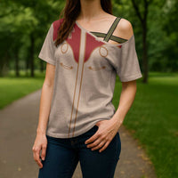 Western Yoke Cross Shoulder Shirt Gingerbread Howdy Christmas - Wonder Print Shop