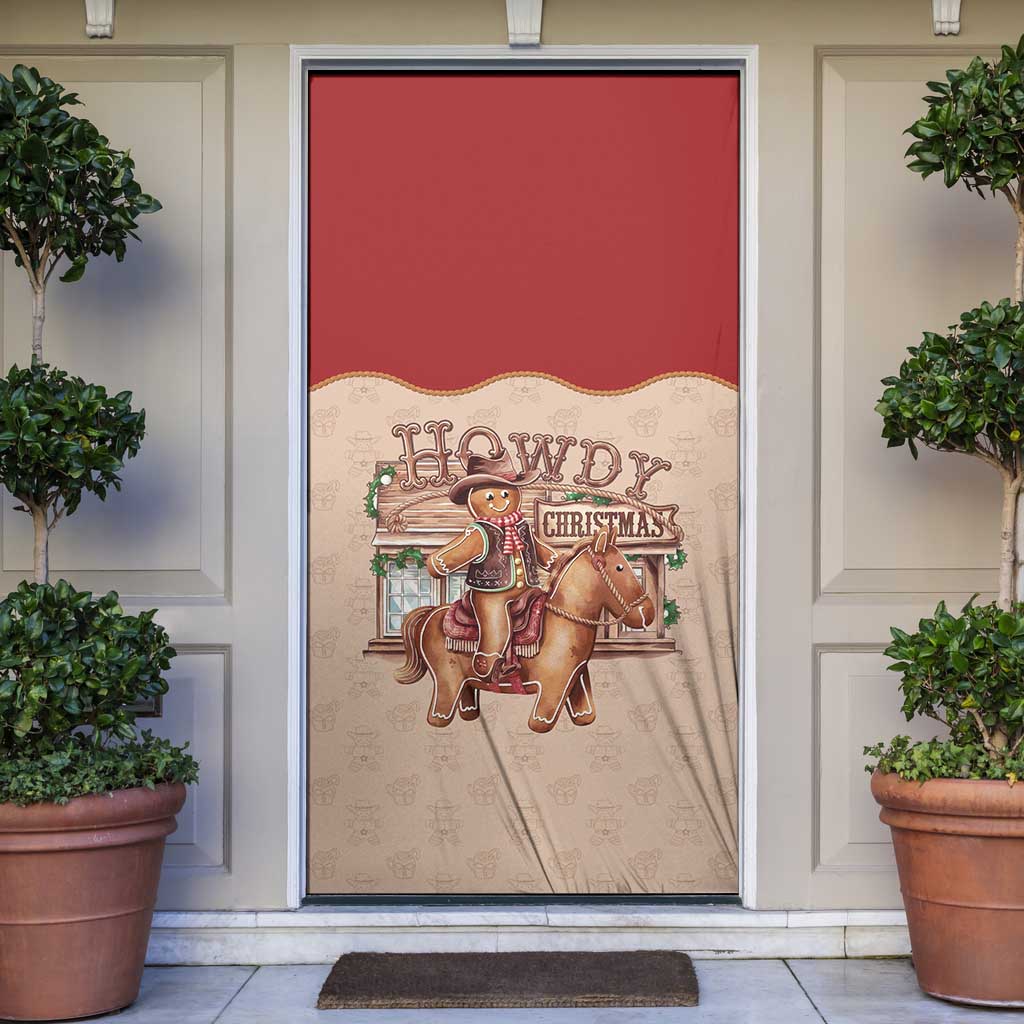 Western Yoke Door Cover Gingerbread Howdy Christmas - Wonder Print Shop