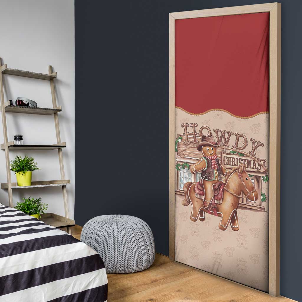 Western Yoke Door Cover Gingerbread Howdy Christmas - Wonder Print Shop