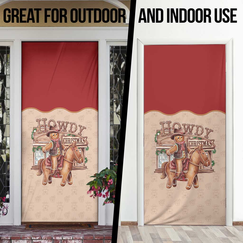Western Yoke Door Cover Gingerbread Howdy Christmas - Wonder Print Shop