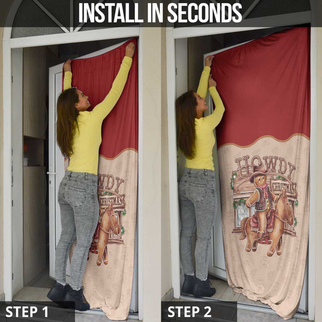 Western Yoke Door Cover Gingerbread Howdy Christmas - Wonder Print Shop