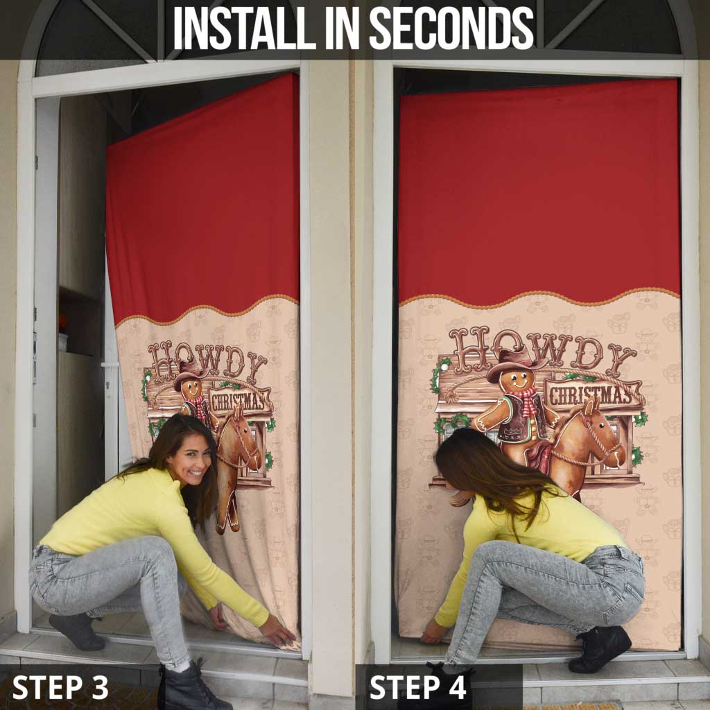 Western Yoke Door Cover Gingerbread Howdy Christmas - Wonder Print Shop