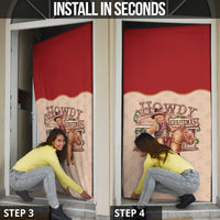 Western Yoke Door Cover Gingerbread Howdy Christmas - Wonder Print Shop
