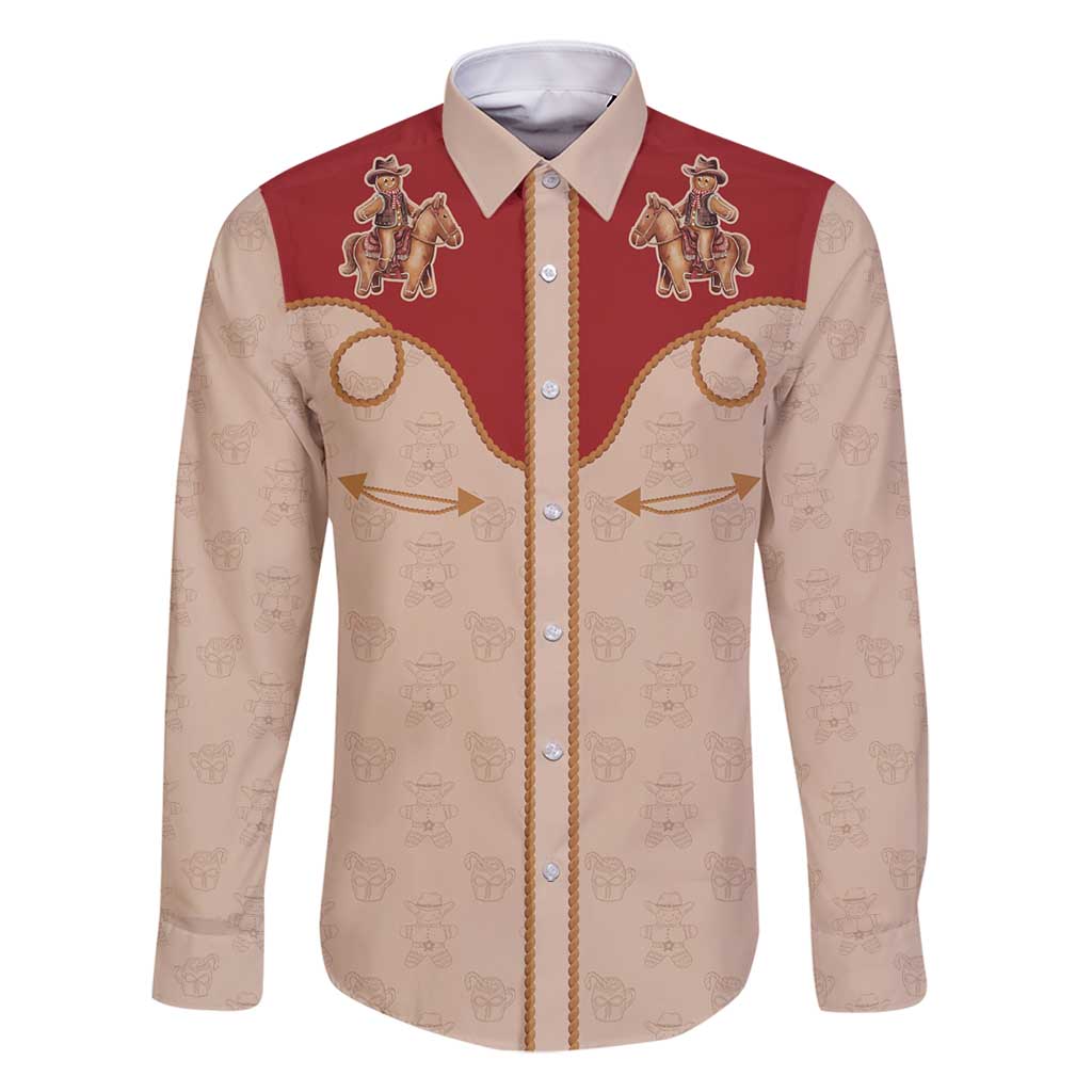 Western Yoke Family Matching Off Shoulder Short Dress and Hawaiian Shirt Gingerbread Howdy Christmas - Wonder Print Shop