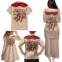 Western Yoke Family Matching Puletasi and Hawaiian Shirt Gingerbread Howdy Christmas - Wonder Print Shop