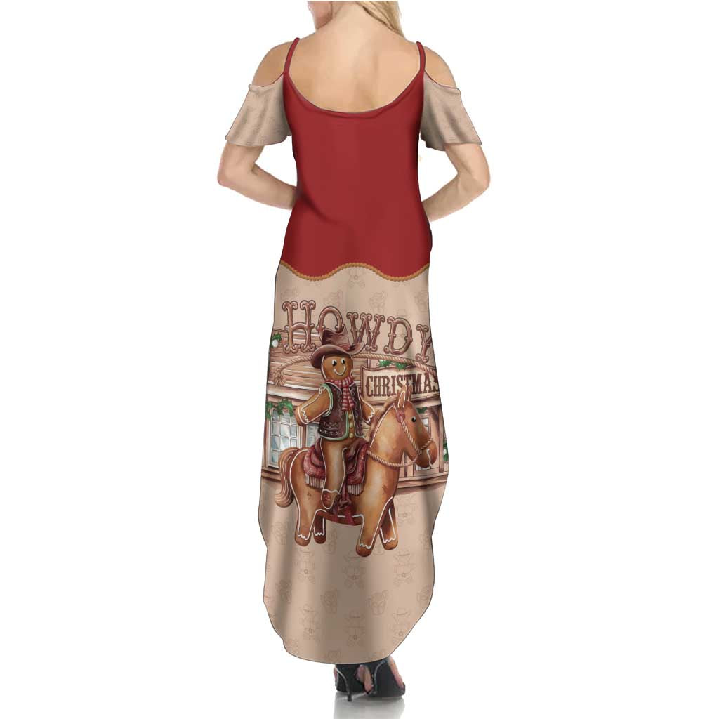 Western Yoke Family Matching Summer Maxi Dress and Hawaiian Shirt Gingerbread Howdy Christmas - Wonder Print Shop