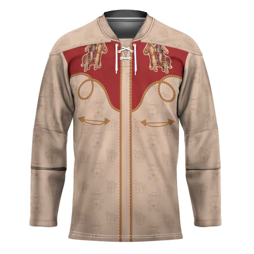 Western Yoke Hockey Jersey Gingerbread Howdy Christmas - Wonder Print Shop