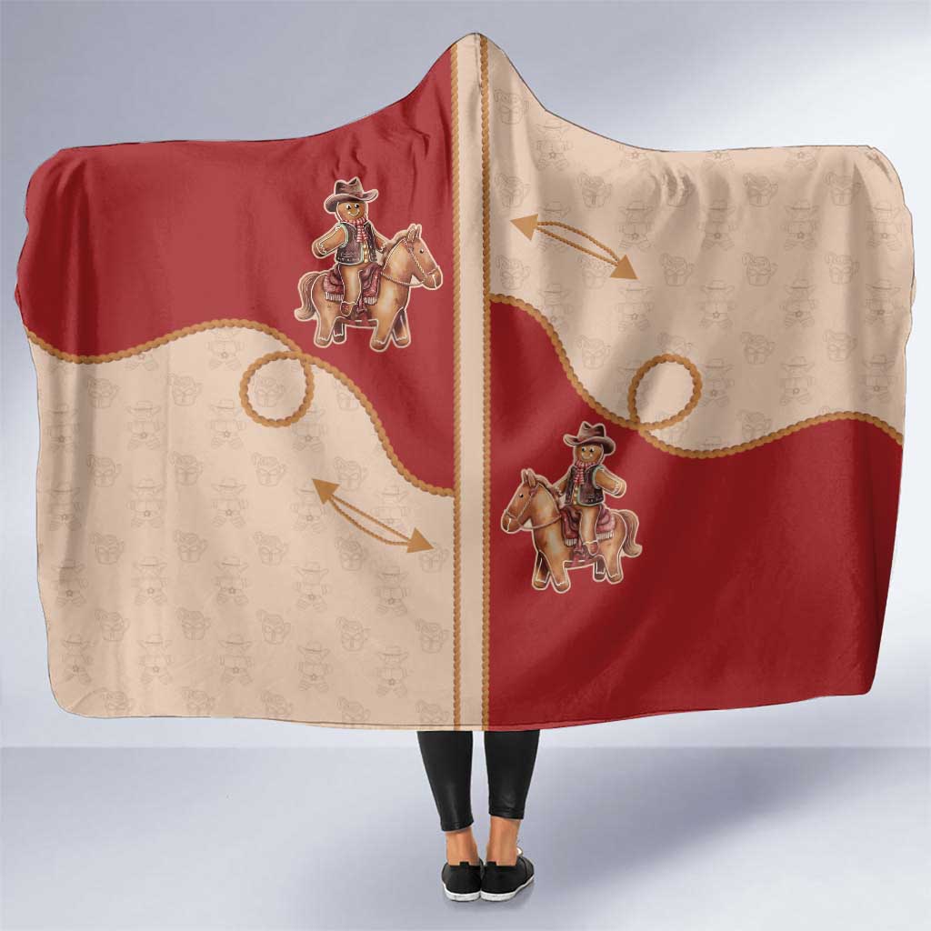 Western Yoke Hooded Blanket Gingerbread Howdy Christmas - Wonder Print Shop