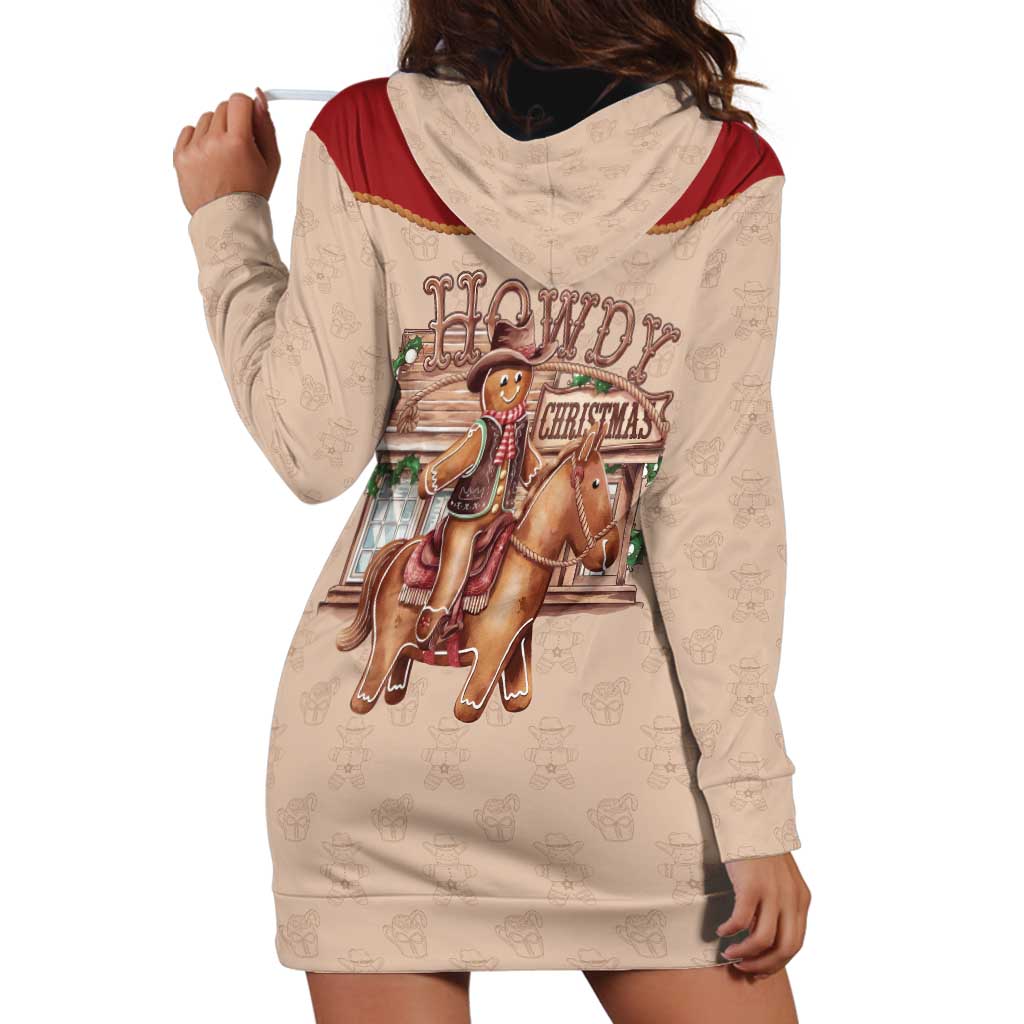 Western Yoke Hoodie Dress Gingerbread Howdy Christmas - Wonder Print Shop