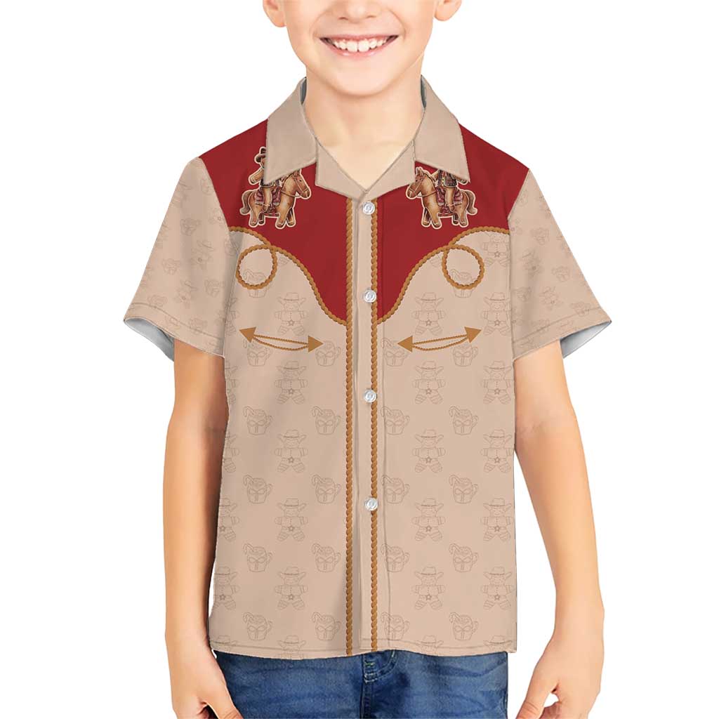 Western Yoke Kid Hawaiian Shirt Gingerbread Howdy Christmas - Wonder Print Shop