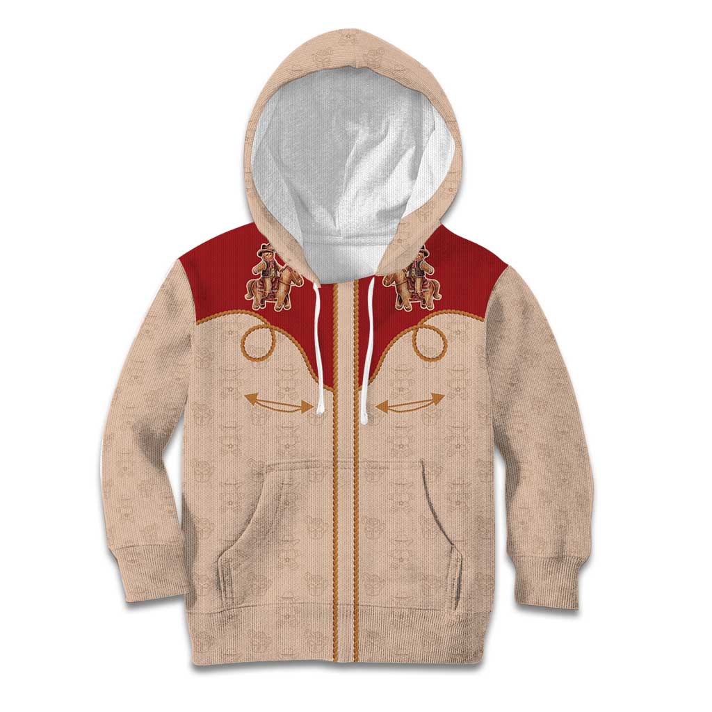 Western Yoke Kid Hoodie Gingerbread Howdy Christmas - Wonder Print Shop