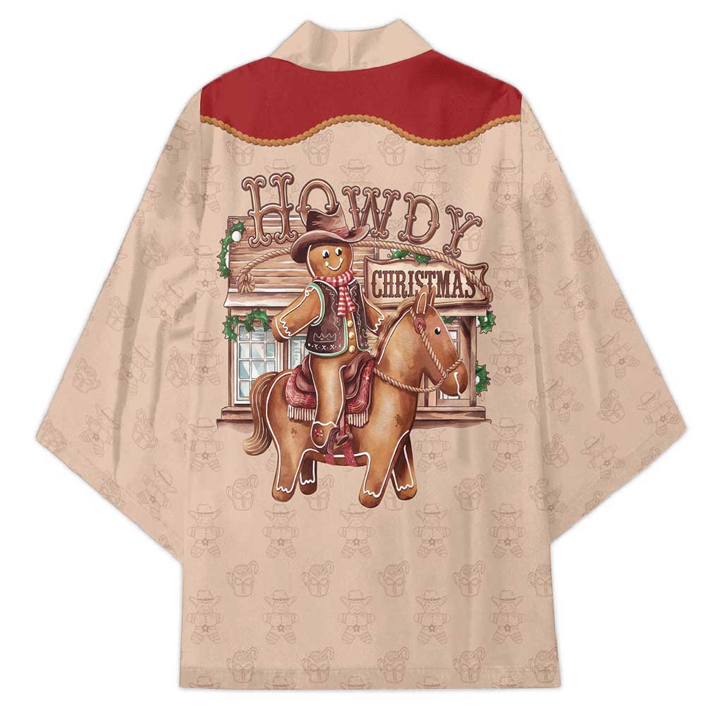 Western Yoke Kimono Gingerbread Howdy Christmas - Wonder Print Shop