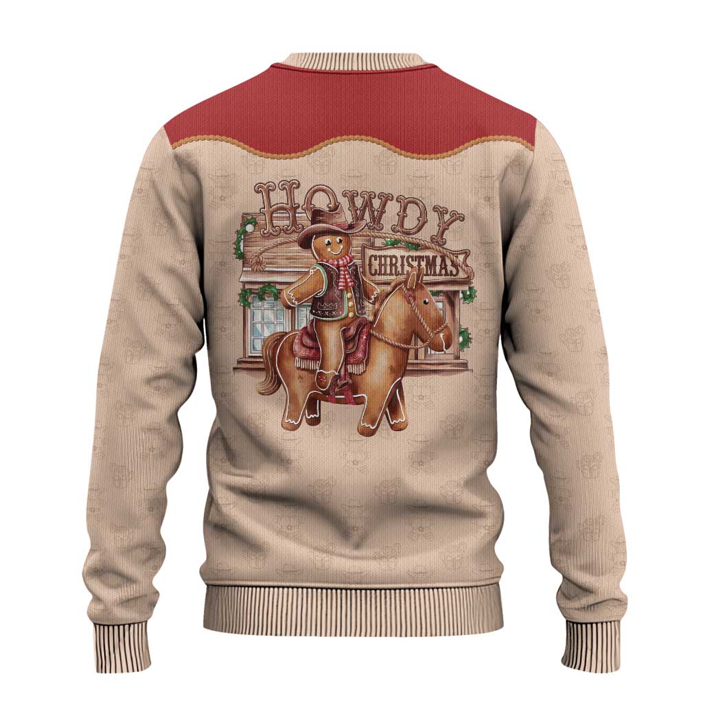 Western Yoke Ugly Christmas Sweater Gingerbread Howdy Christmas - Wonder Print Shop