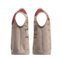 Western Yoke Christmas Knitted V-Neck Vest Gingerbread Howdy Christmas - Wonder Print Shop