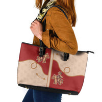 Western Yoke Leather Tote Bag Gingerbread Howdy Christmas - Wonder Print Shop