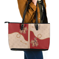 Western Yoke Leather Tote Bag Gingerbread Howdy Christmas - Wonder Print Shop