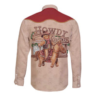 Western Yoke Long Sleeve Button Shirt Gingerbread Howdy Christmas - Wonder Print Shop