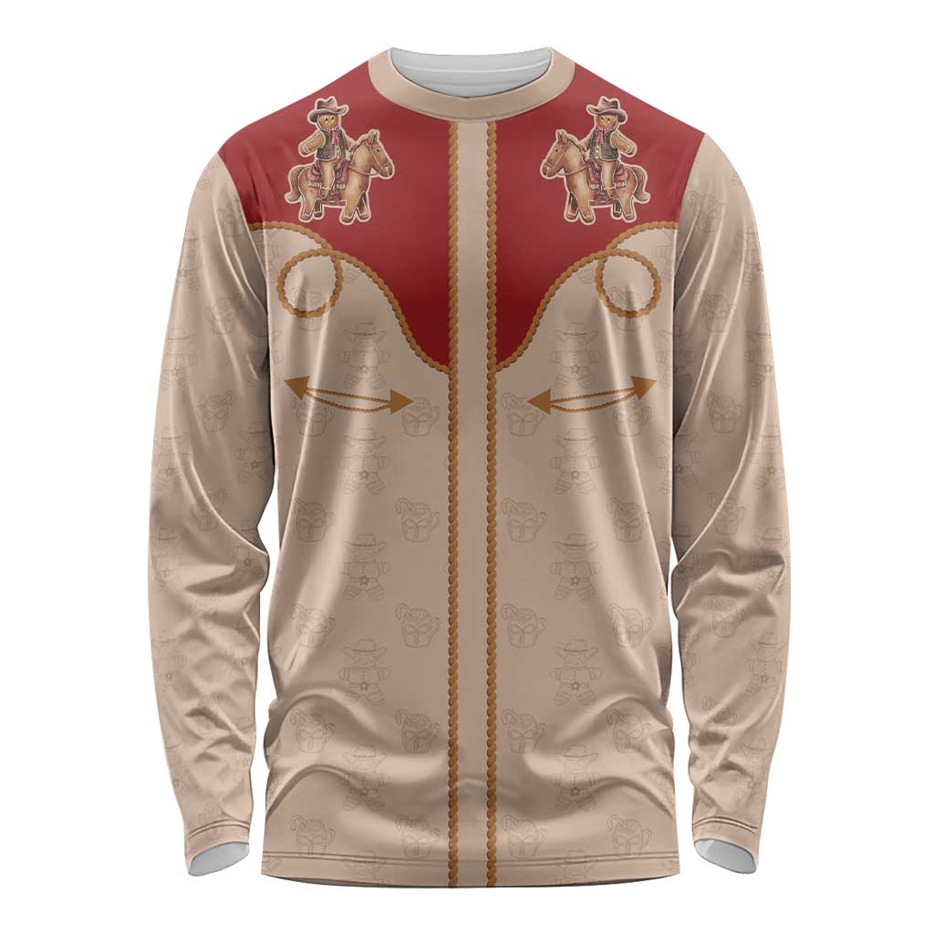 Western Yoke Long Sleeve Shirt Gingerbread Howdy Christmas - Wonder Print Shop
