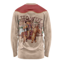 Western Yoke Long Sleeve Shirt Gingerbread Howdy Christmas - Wonder Print Shop