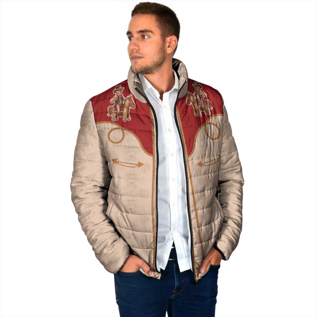 Western Yoke Padded Jacket Gingerbread Howdy Christmas - Wonder Print Shop