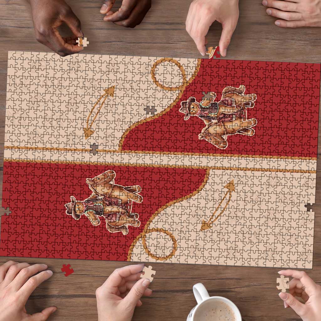 Western Yoke Puzzle Gingerbread Howdy Christmas - Wonder Print Shop