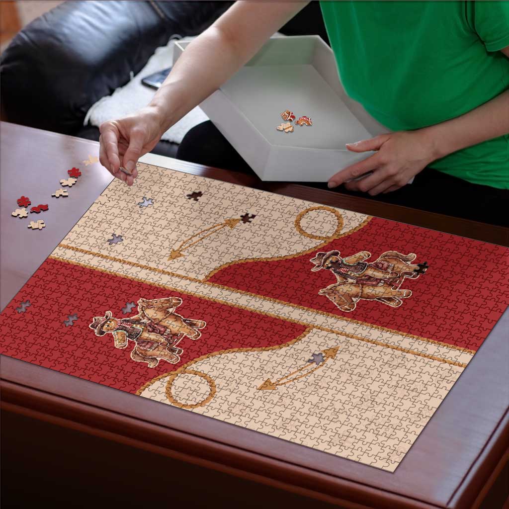 Western Yoke Puzzle Gingerbread Howdy Christmas - Wonder Print Shop