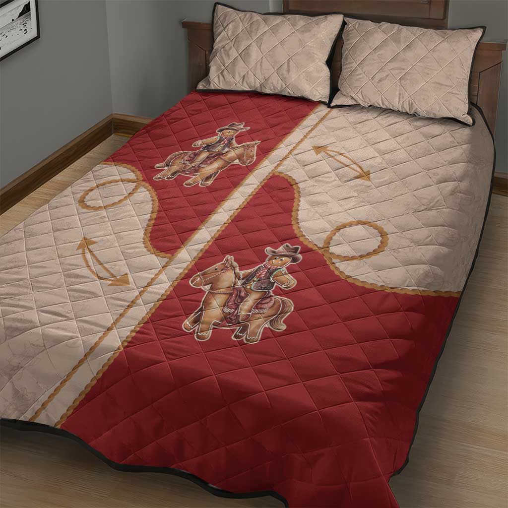 Western Yoke Quilt Bed Set Gingerbread Howdy Christmas - Wonder Print Shop