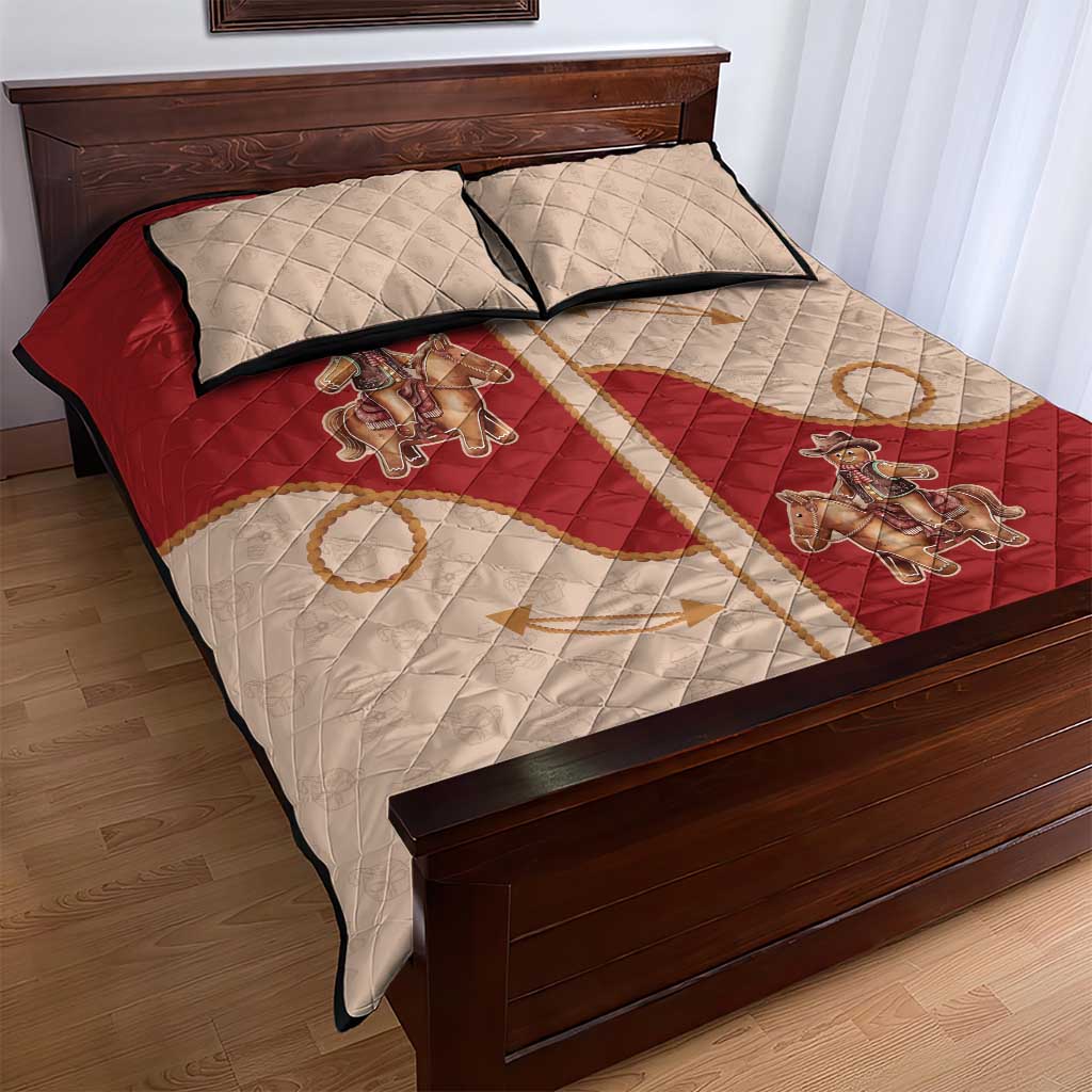 Western Yoke Quilt Bed Set Gingerbread Howdy Christmas - Wonder Print Shop