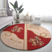 Western Yoke Round Carpet Gingerbread Howdy Christmas - Wonder Print Shop