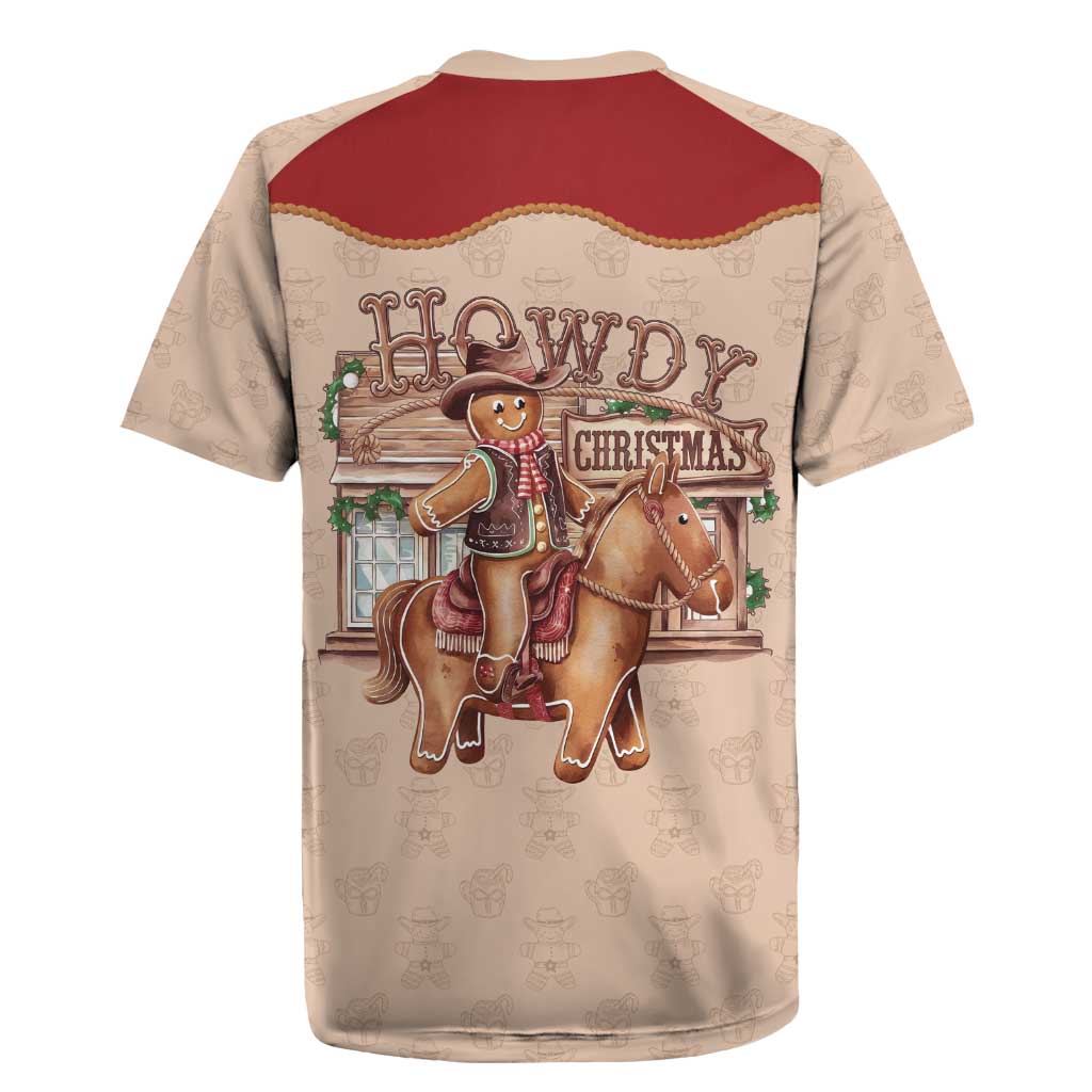 Western Yoke Rugby Jersey Gingerbread Howdy Christmas - Wonder Print Shop
