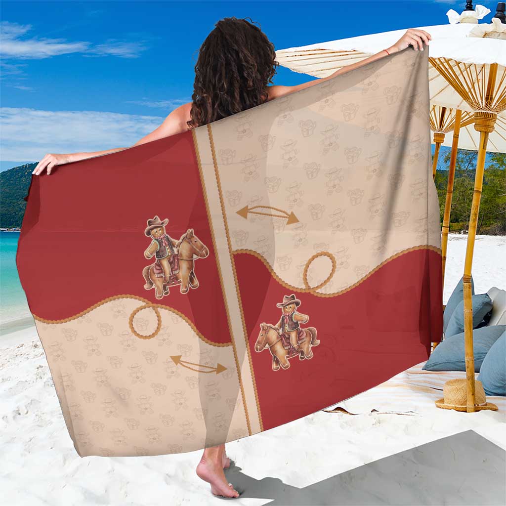 Western Yoke Sarong Gingerbread Howdy Christmas - Wonder Print Shop