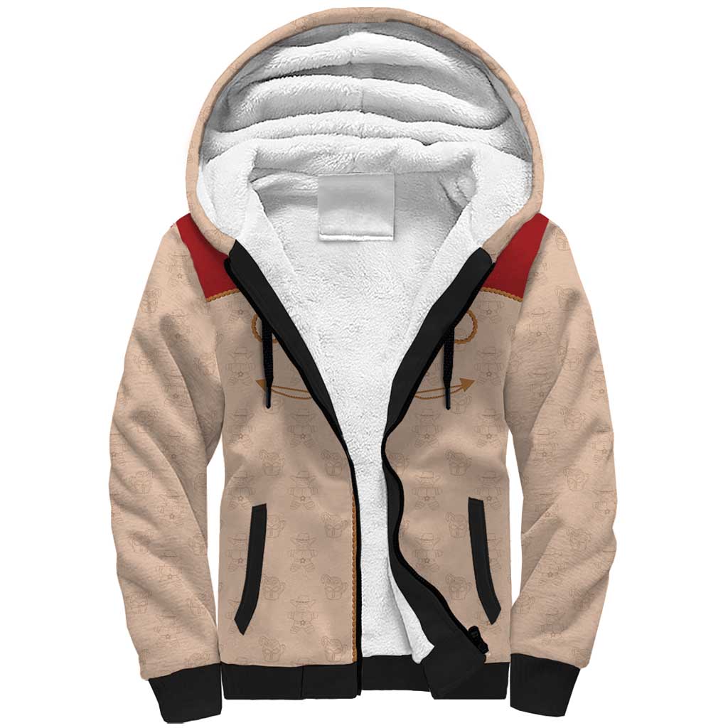 Western Yoke Sherpa Hoodie Gingerbread Howdy Christmas - Wonder Print Shop