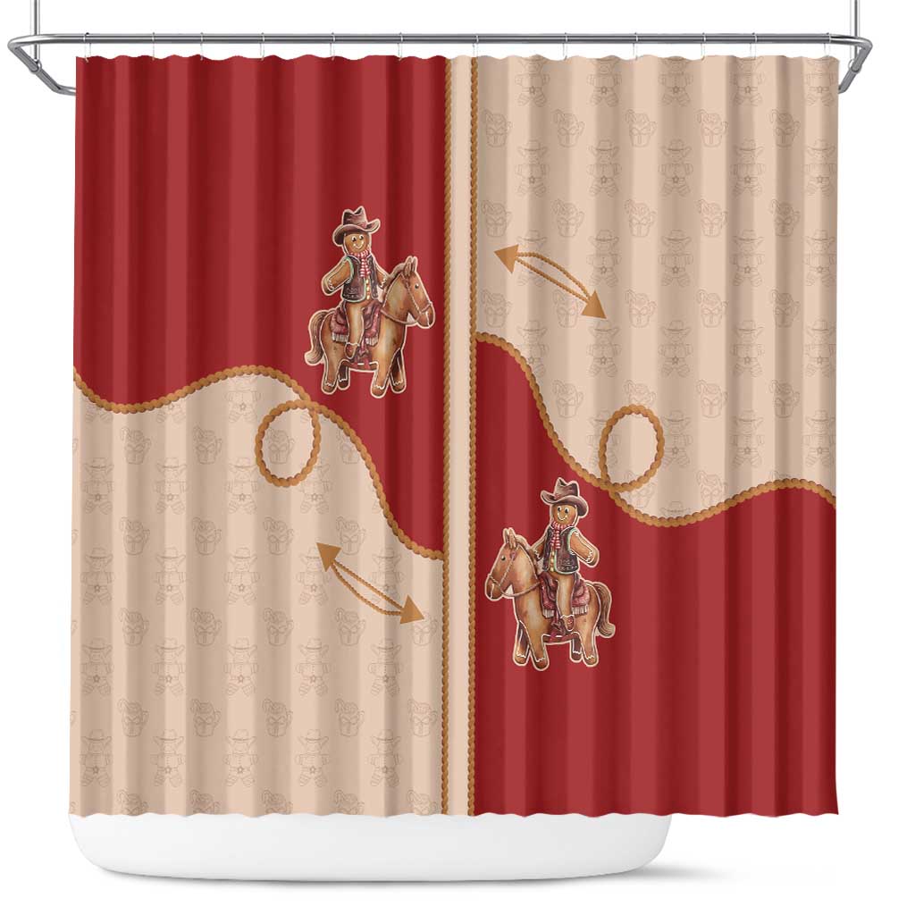 Western Yoke Shower Curtain Gingerbread Howdy Christmas - Wonder Print Shop