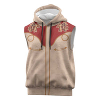 Western Yoke Sleeveless Hoodie Gingerbread Howdy Christmas - Wonder Print Shop