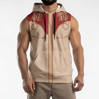 Western Yoke Sleeveless Hoodie Gingerbread Howdy Christmas - Wonder Print Shop