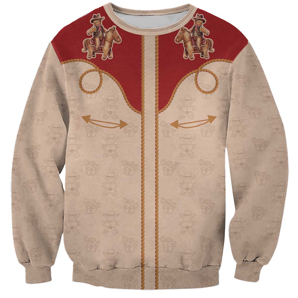 Western Yoke Sweatshirt Gingerbread Howdy Christmas - Wonder Print Shop