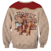 Western Yoke Sweatshirt Gingerbread Howdy Christmas - Wonder Print Shop