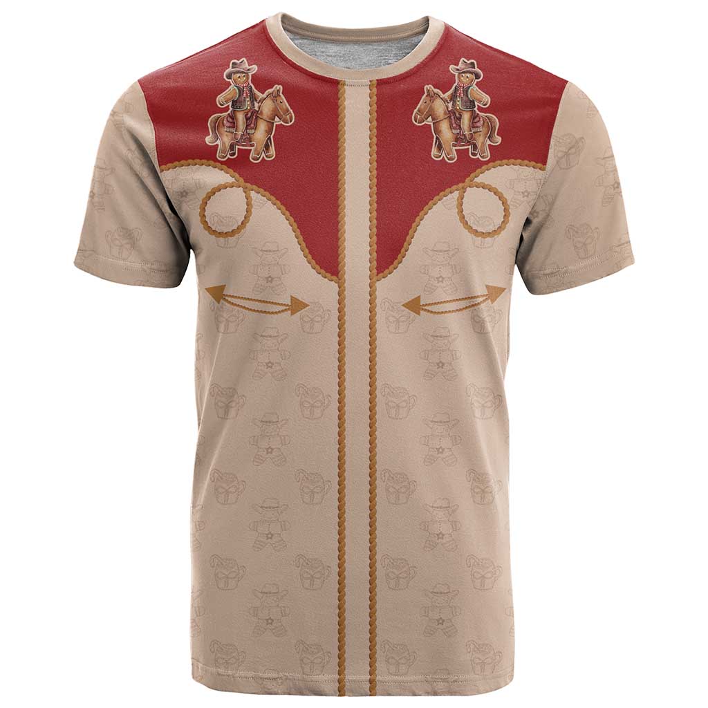 Western Yoke T Shirt Gingerbread Howdy Christmas - Wonder Print Shop