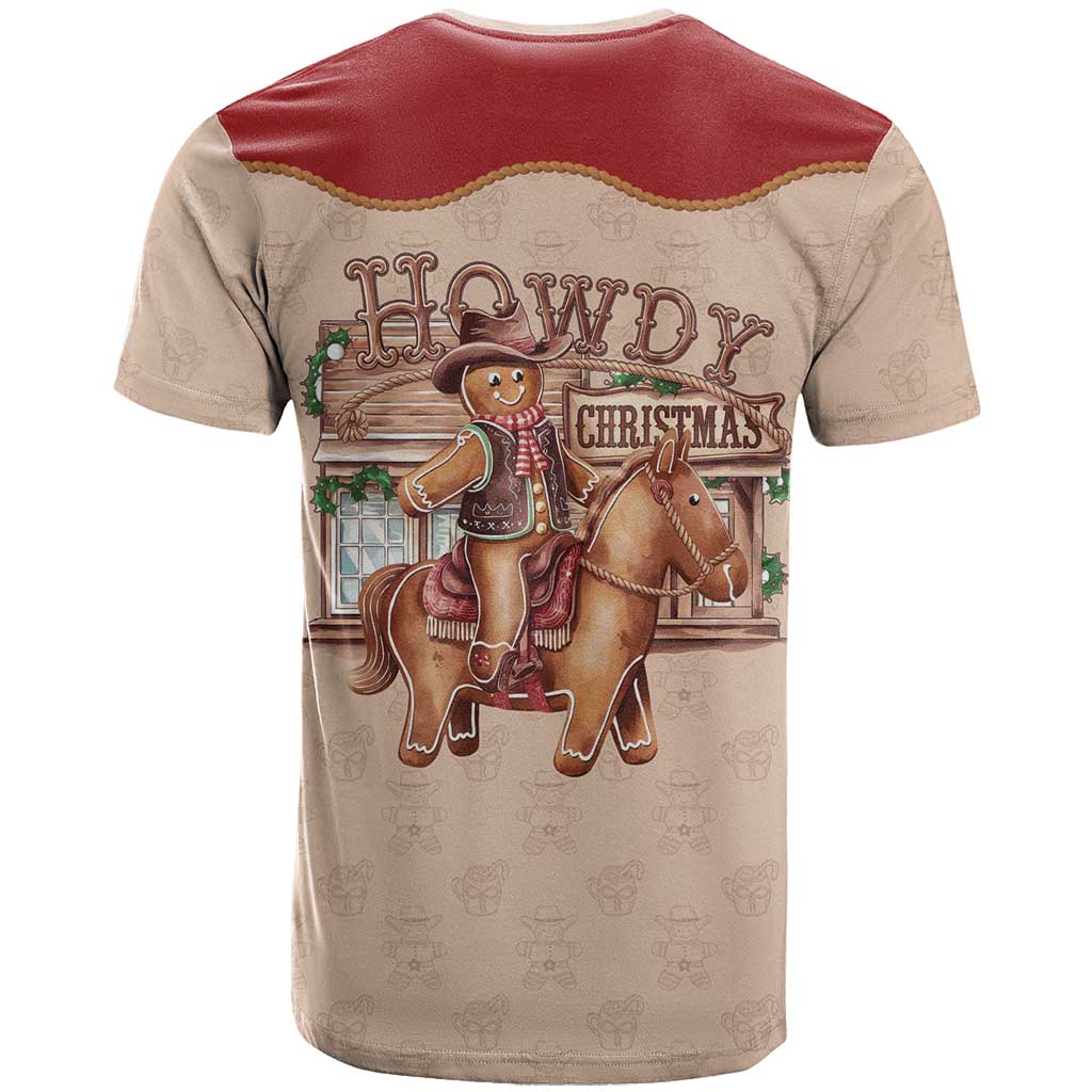 Western Yoke T Shirt Gingerbread Howdy Christmas - Wonder Print Shop