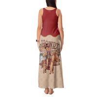 Western Yoke Tank Maxi Dress Gingerbread Howdy Christmas - Wonder Print Shop