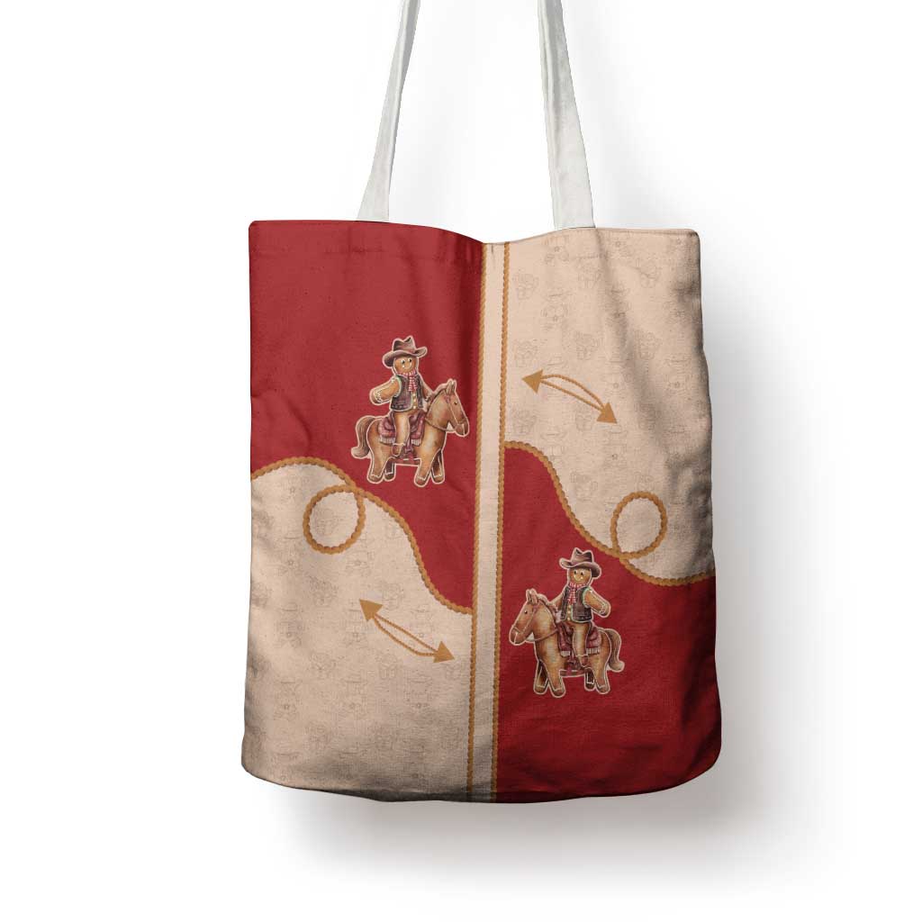 Western Yoke Tote Bag Gingerbread Howdy Christmas - Wonder Print Shop