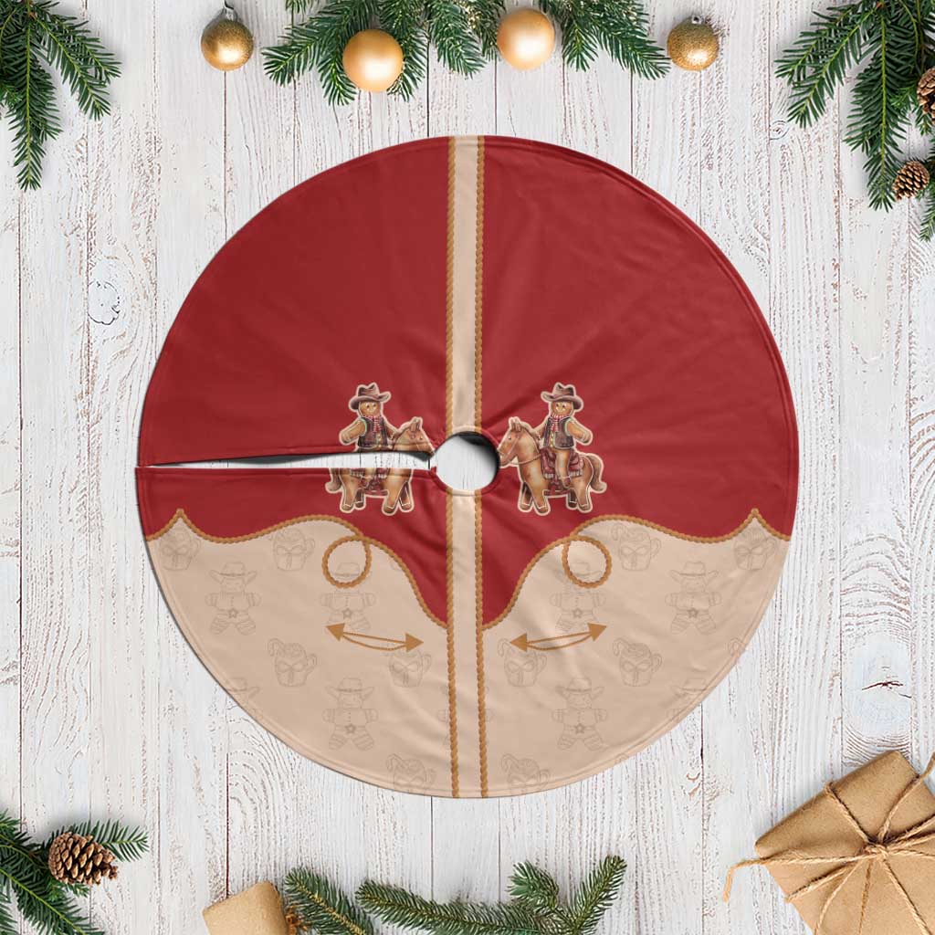 Western Yoke Tree Skirt Gingerbread Howdy Christmas - Wonder Print Shop